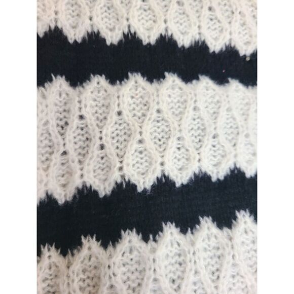 Handmade Hand Knit Sailor Breton Stripe Pullover Sweater Collar XL Closet Staple - Picture 6 of 6